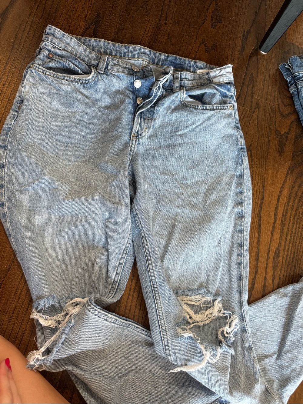 H&M Light Blue Distressed Boyfriend Jeans